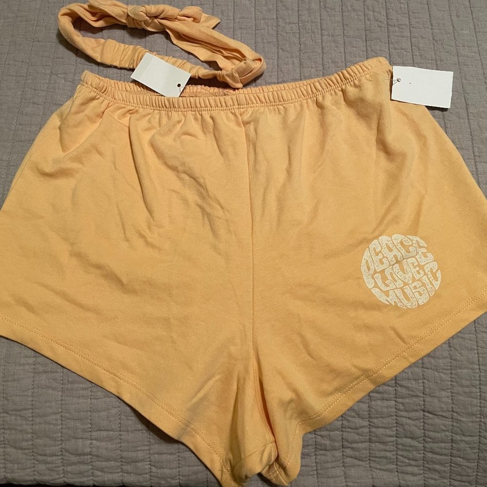 Weekend Soul Pajama Shorts Women's Small Yellow NWT